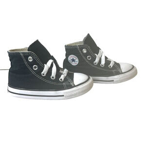 Converse All Star Kids Infant Toddler 7 Black Canvas Sneaker Lace Up Hi Top Shoe